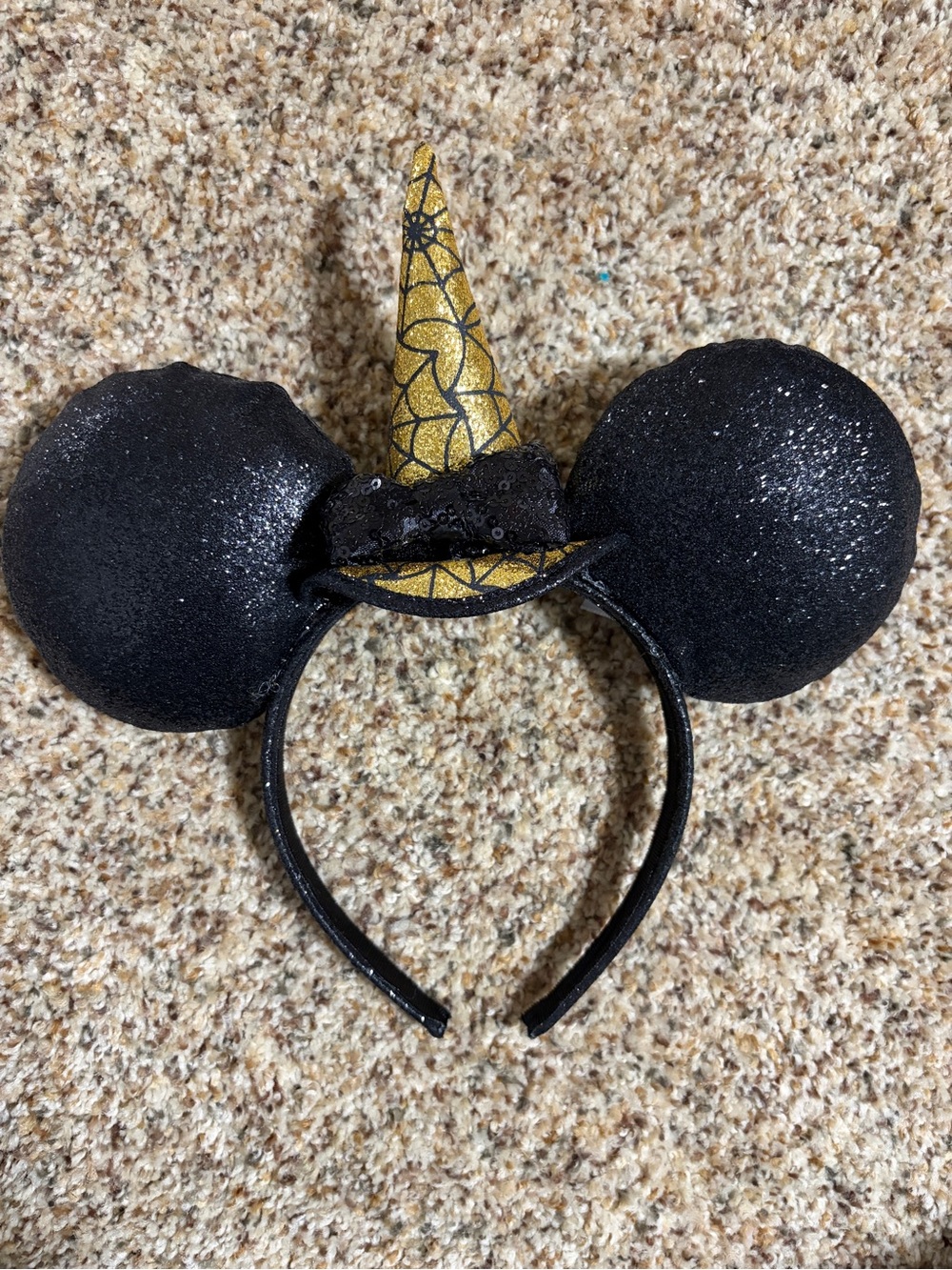 Black and Gold Witch Ear Headband for Women